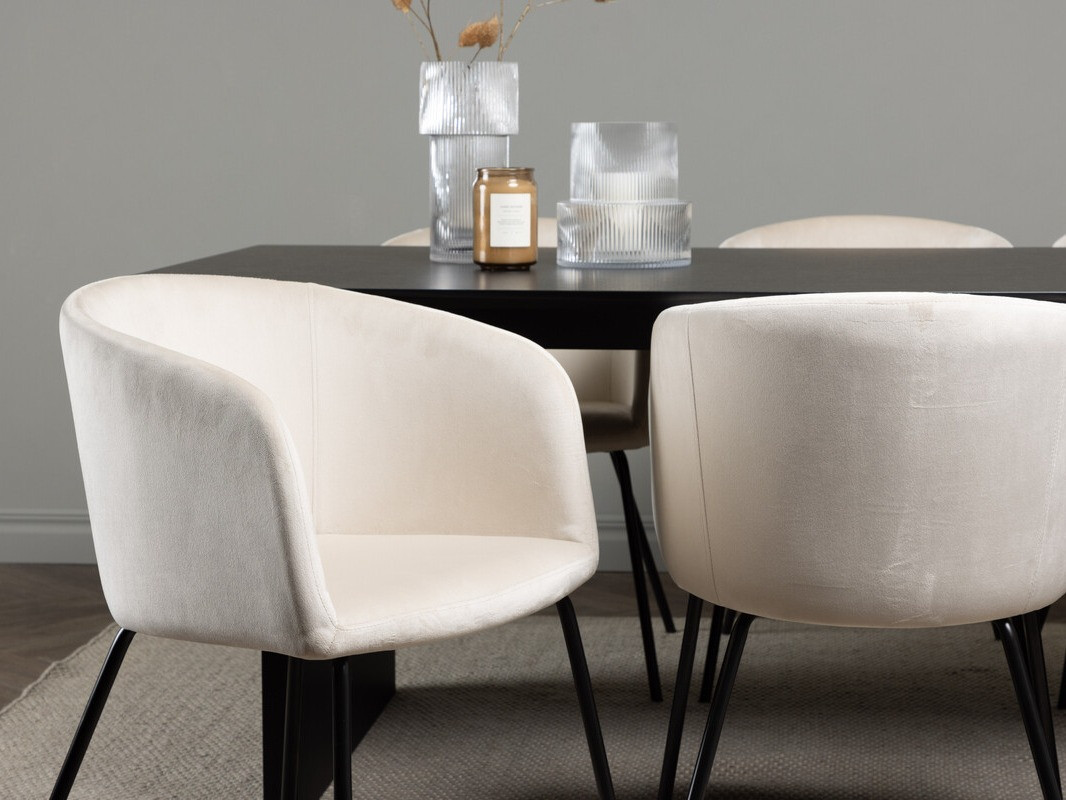 Salle à manger complète Dallas 4182 (Crème + Noir)