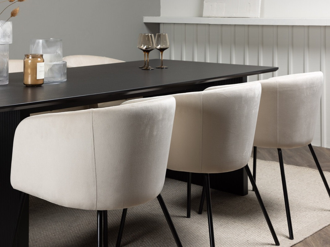 Salle à manger complète Dallas 4182 (Crème + Noir)
