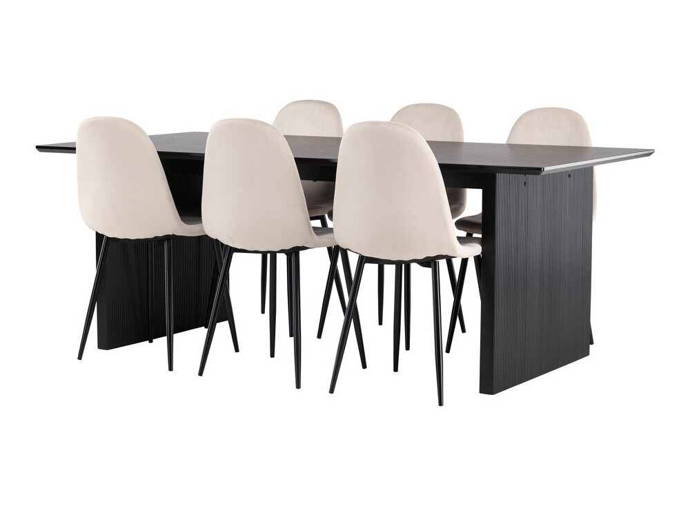 Salle à manger complète Dallas 4185 (Beige + Noir)