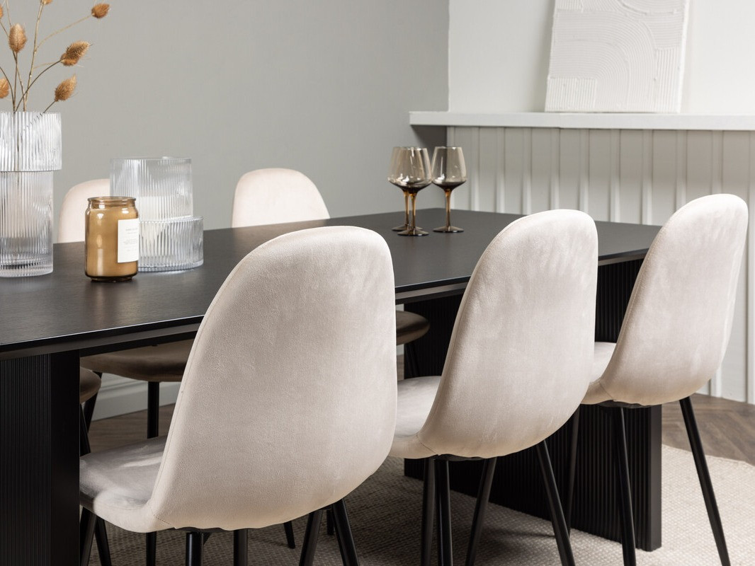 Salle à manger complète Dallas 4185 (Beige + Noir)