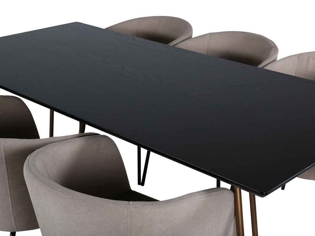 Salle à manger complète Dallas 4191 (Beige + Noir)