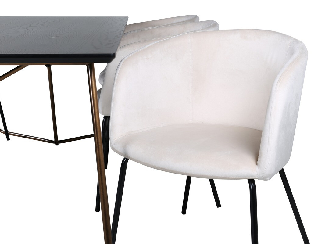 Salle à manger complète Dallas 4191 (Crème + Noir)