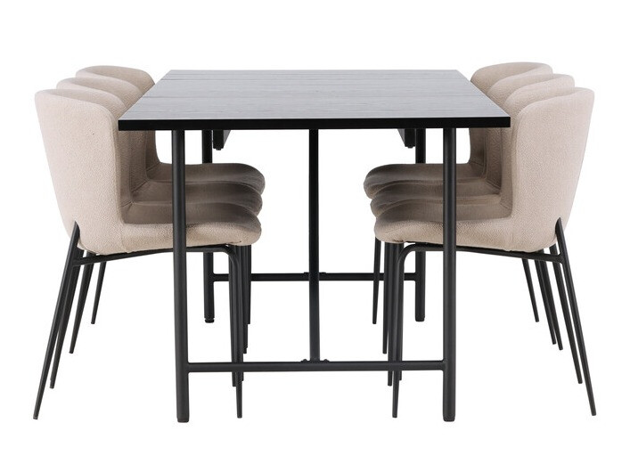 Salle à manger complète Dallas 4192 (Beige + Noir)