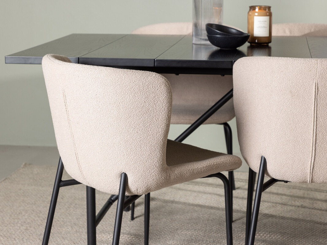 Salle à manger complète Dallas 4192 (Beige + Noir)
