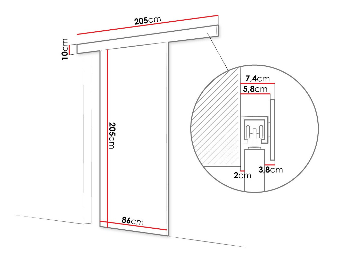 Porte coulissante Closico Materia I (Blanc)