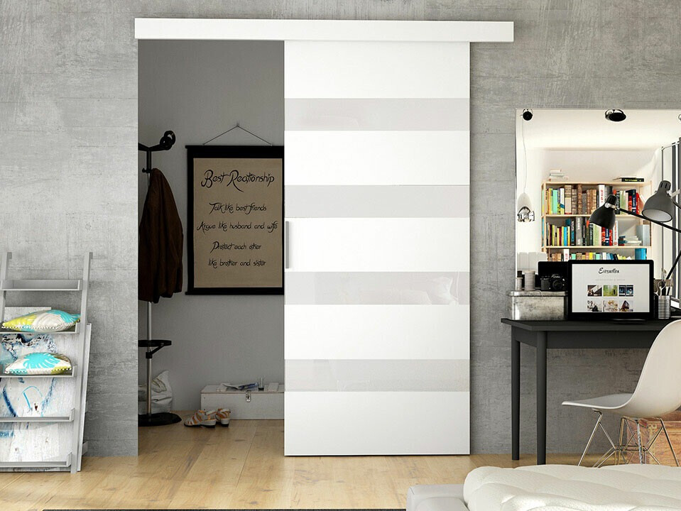Porte coulissante Closico Materia V (Blanc)