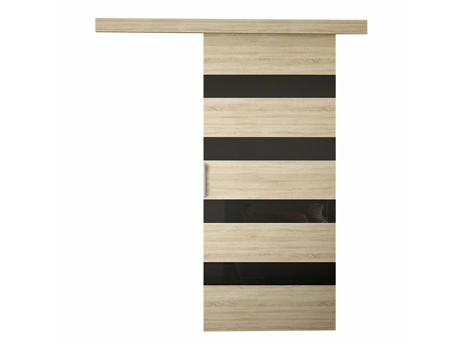 Porte coulissante Closico Materia V (Sonoma chêne + Noir)