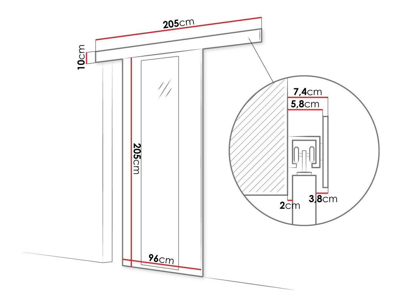 Porte coulissante Closico Portalis IV (Blanc)