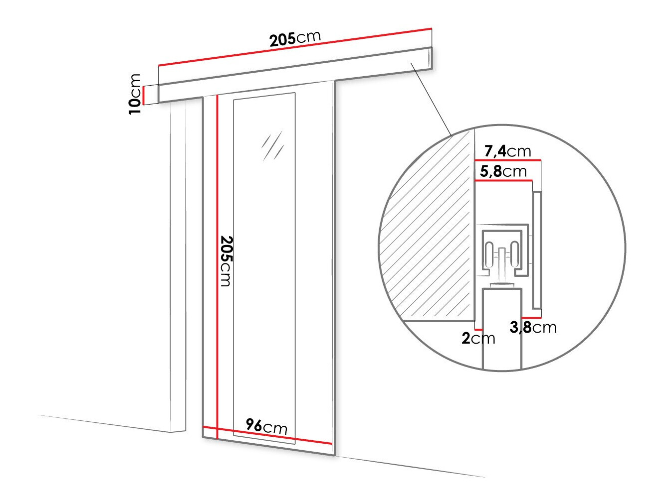 Porte coulissante Closico Portalis IV (Sonoma chêne)
