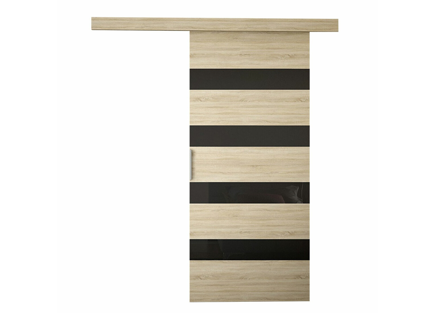 Porte coulissante Closico Portalis V (Sonoma chêne + Noir)