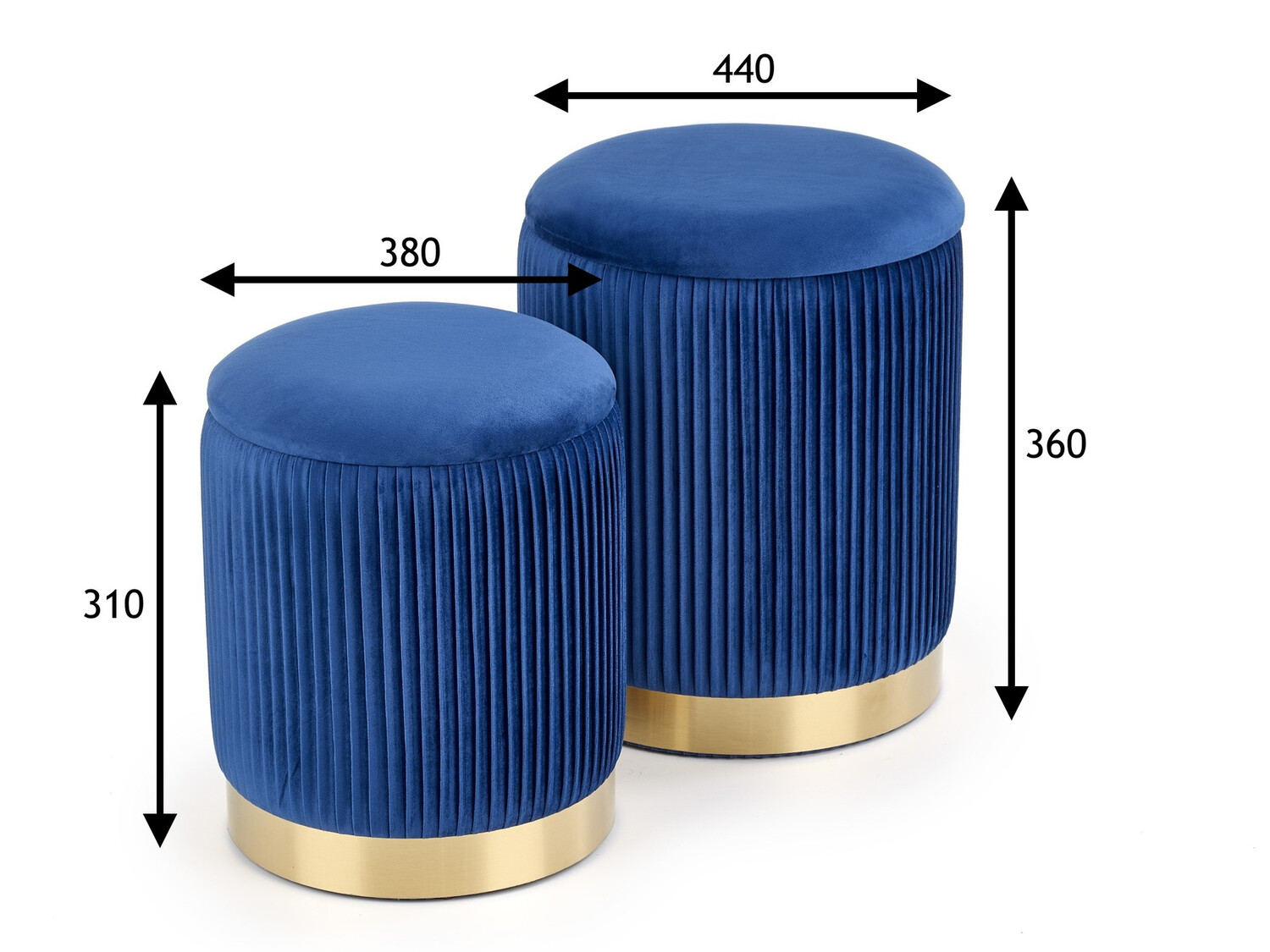 Ensemble de poufs Houston 1153 (Bleu foncé)