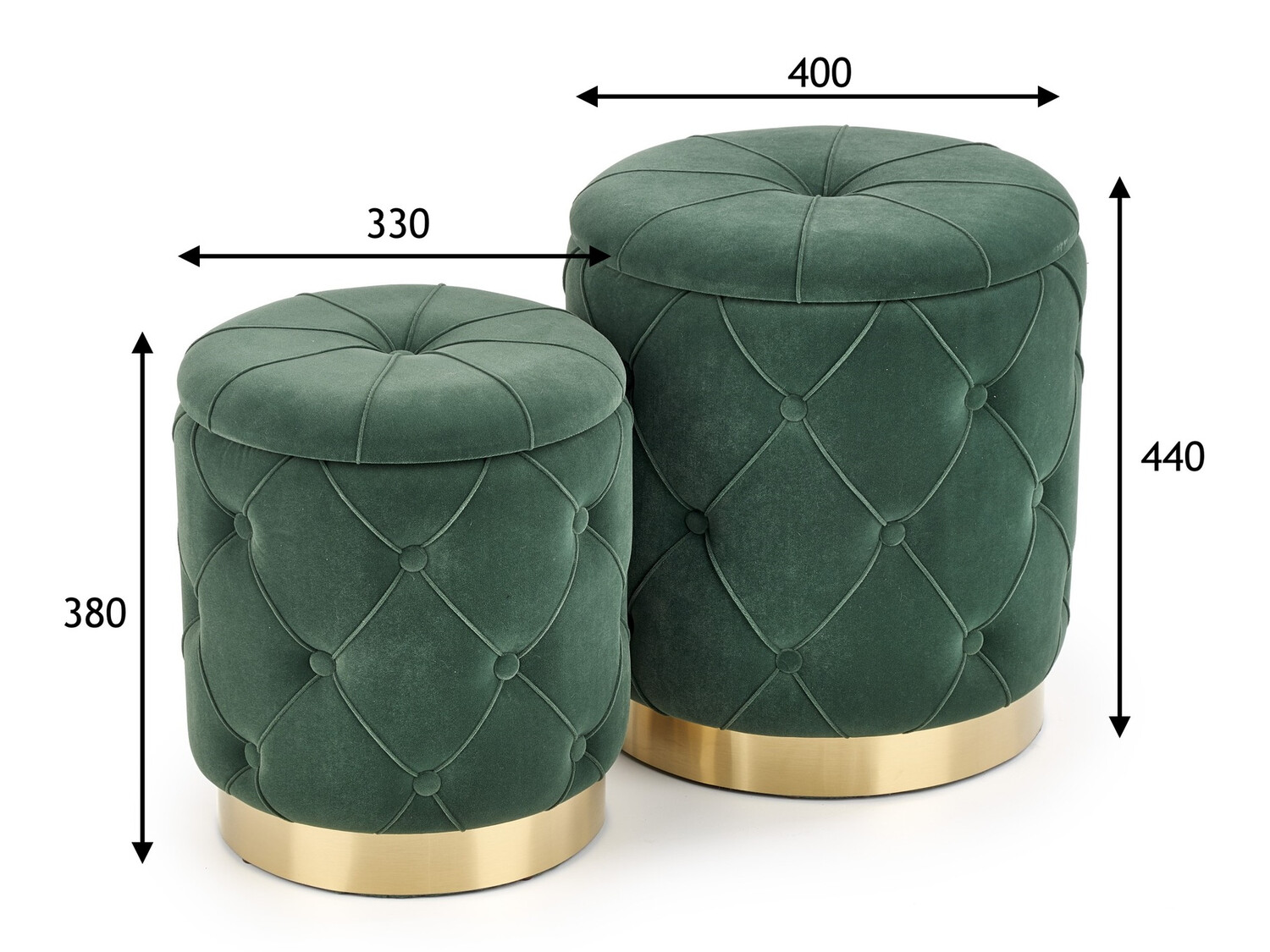 Ensemble de poufs Houston 1154 (Vert foncé)