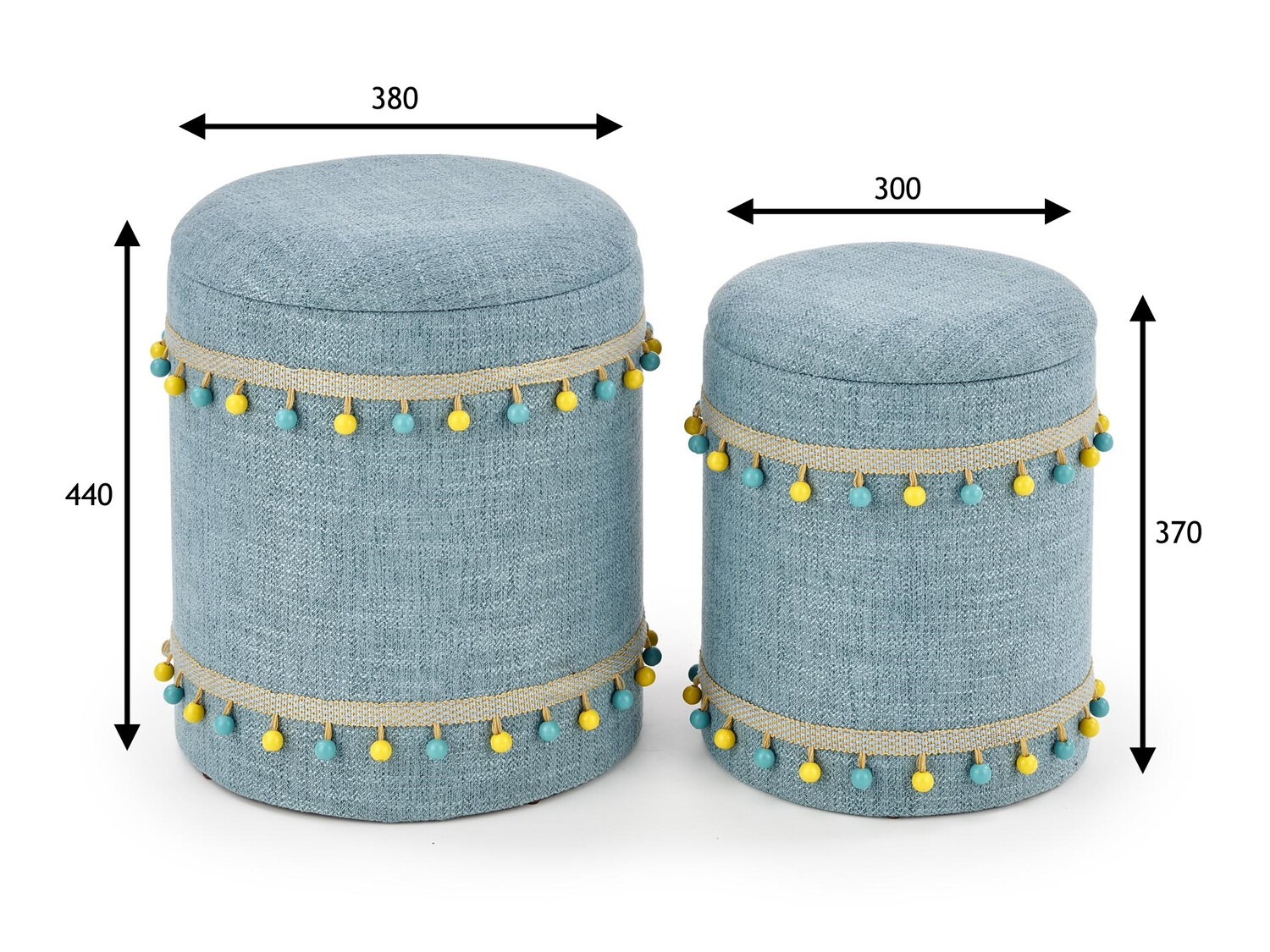 Ensemble de poufs Houston 1155 (Bleu clair)