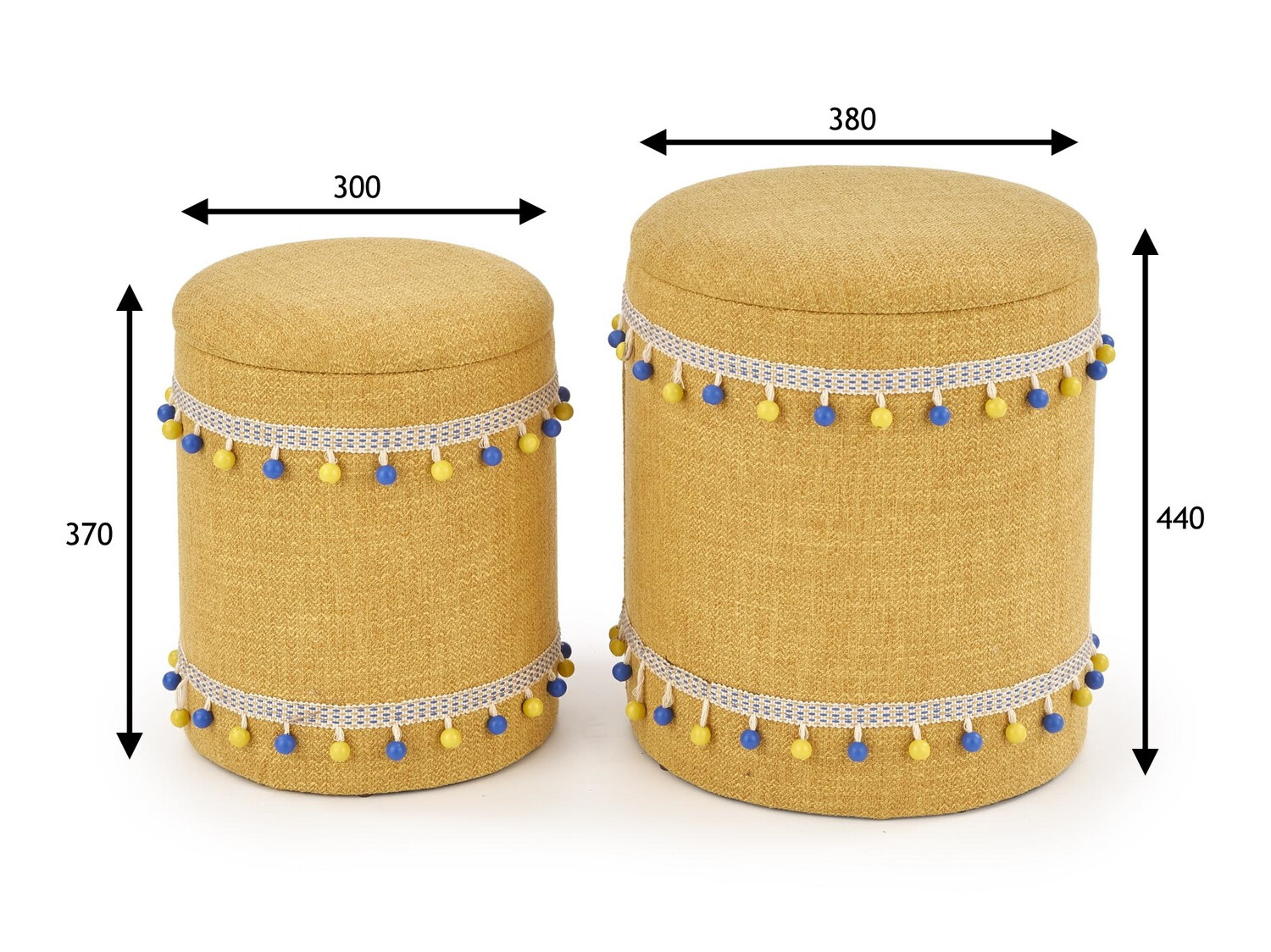 Ensemble de poufs Houston 1155 (Jaune)