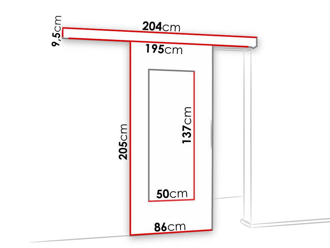 Porte coulissante Dover 128 (Blanc)