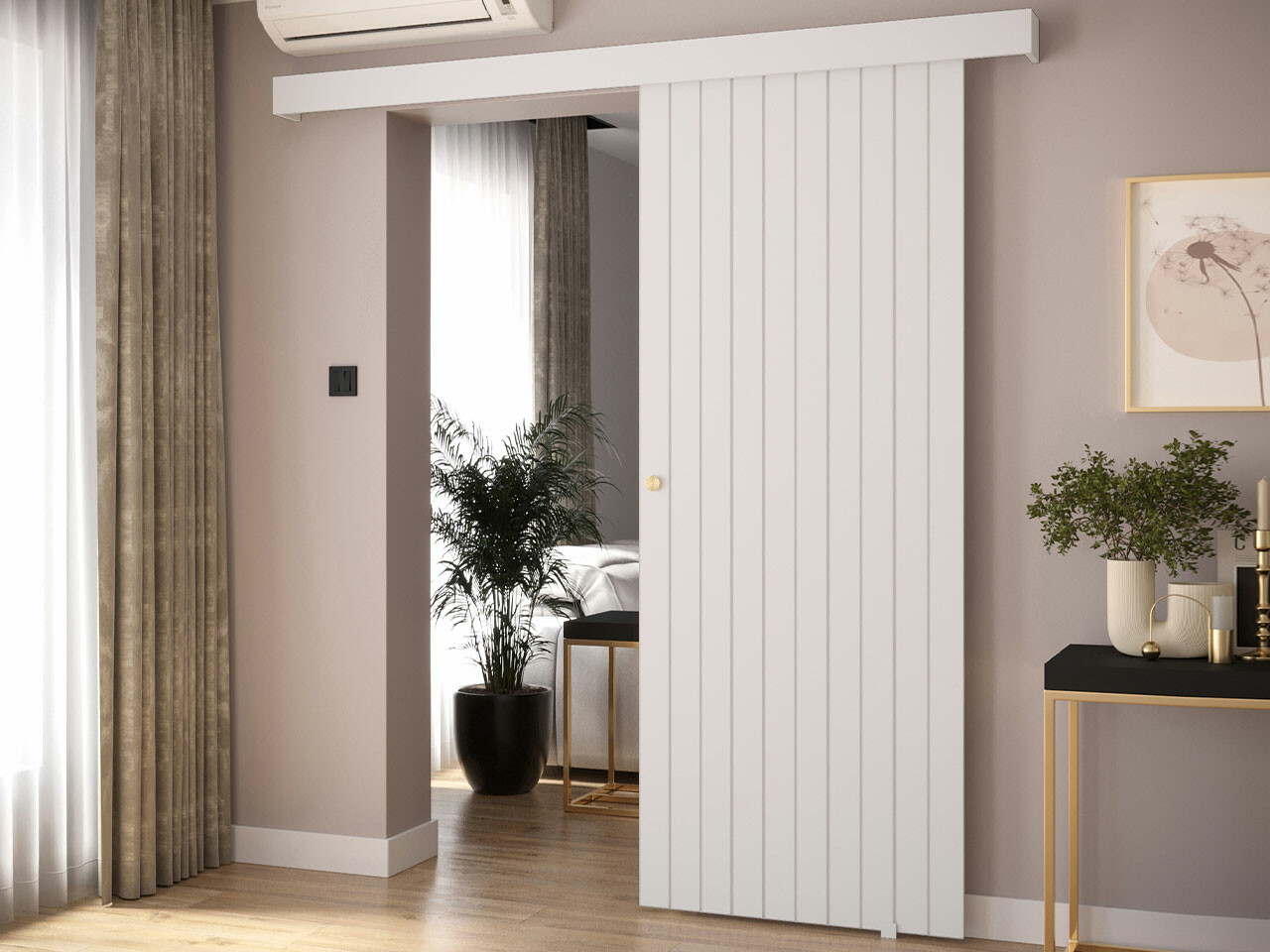 Porte coulissante Hartford 442 (Blanc)