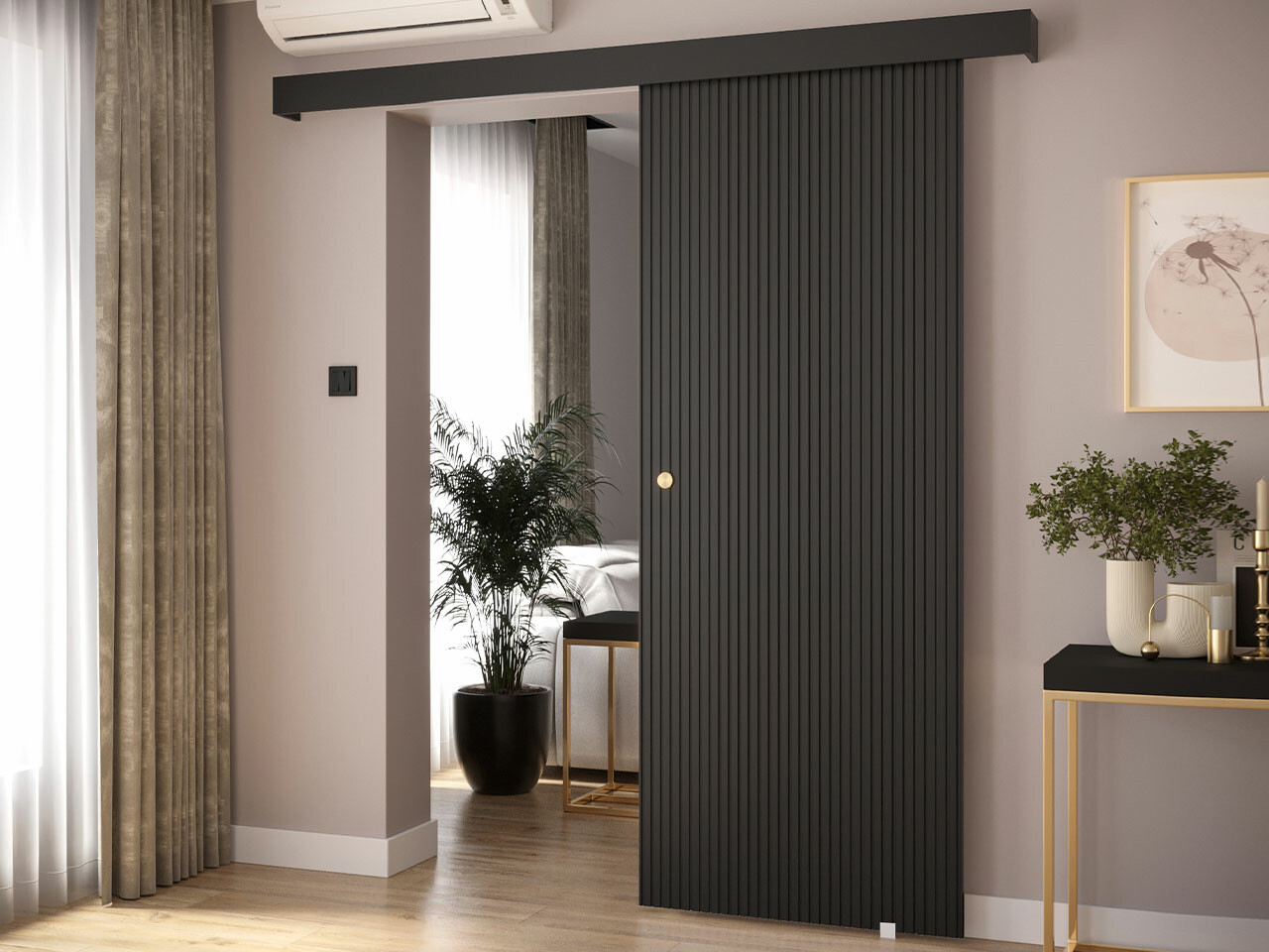 Porte coulissante Hartford 449 (Noir)