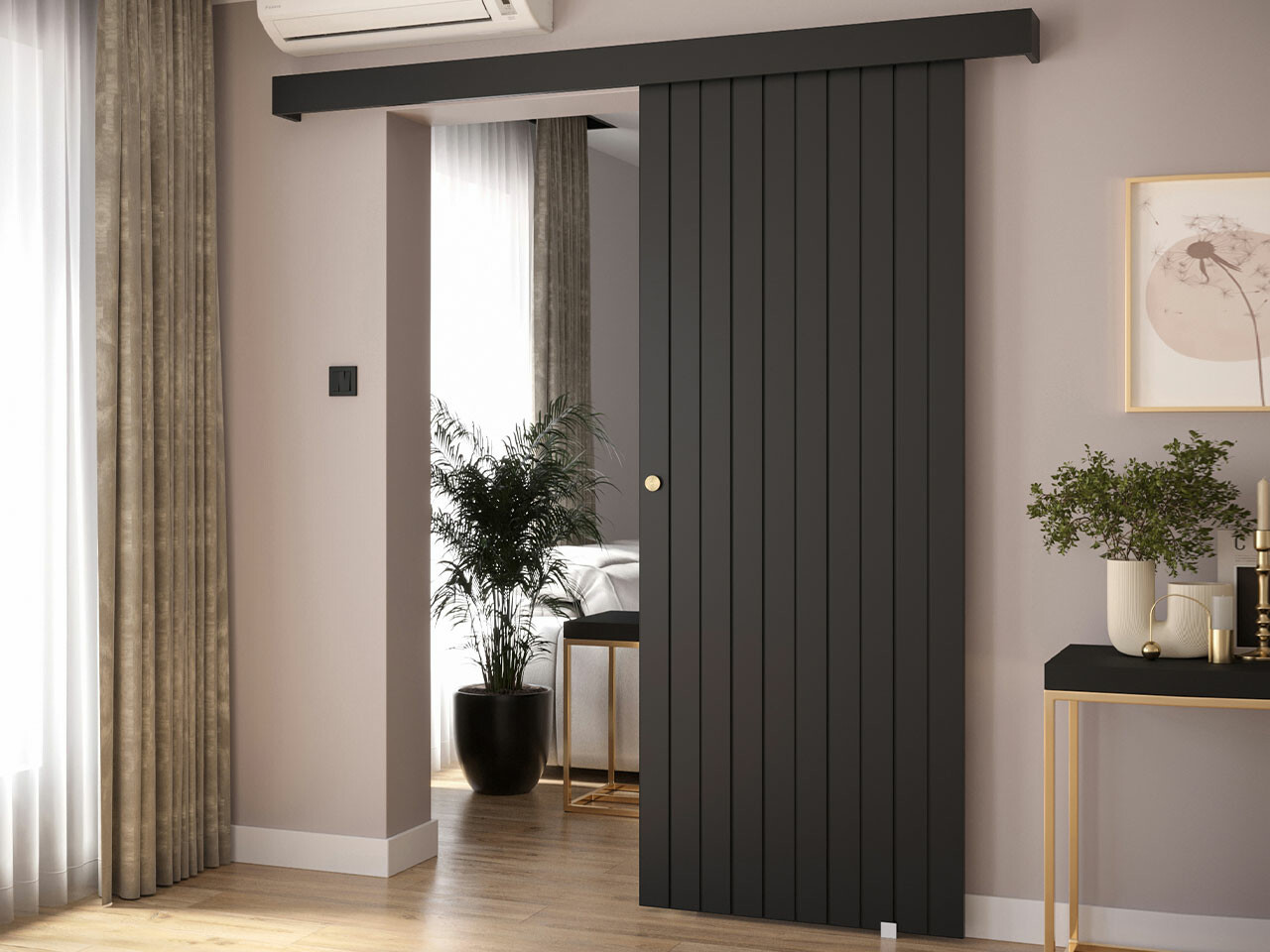 Porte coulissante Hartford 452 (Noir)