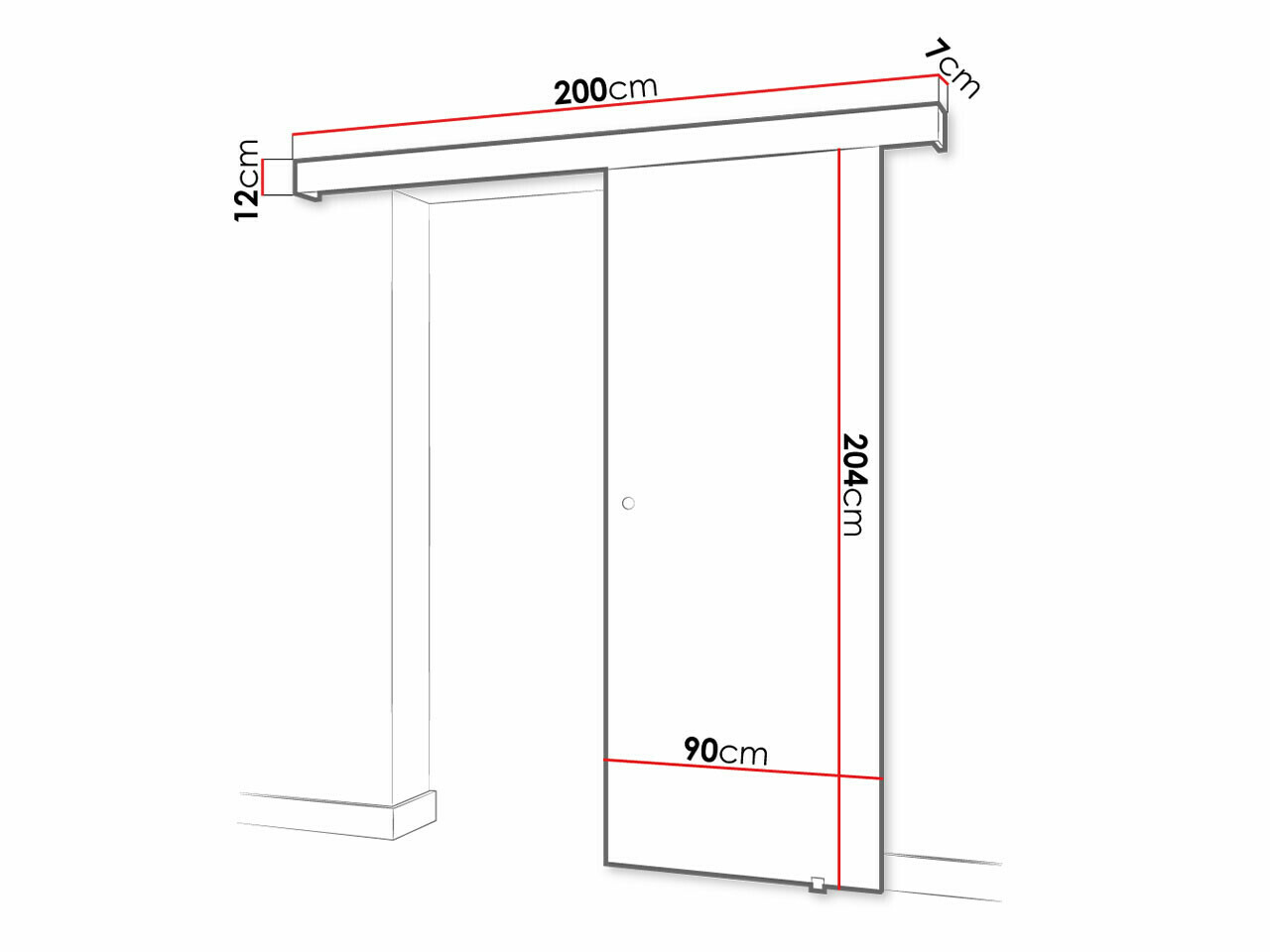 Porte coulissante Hartford 452 (Noir)