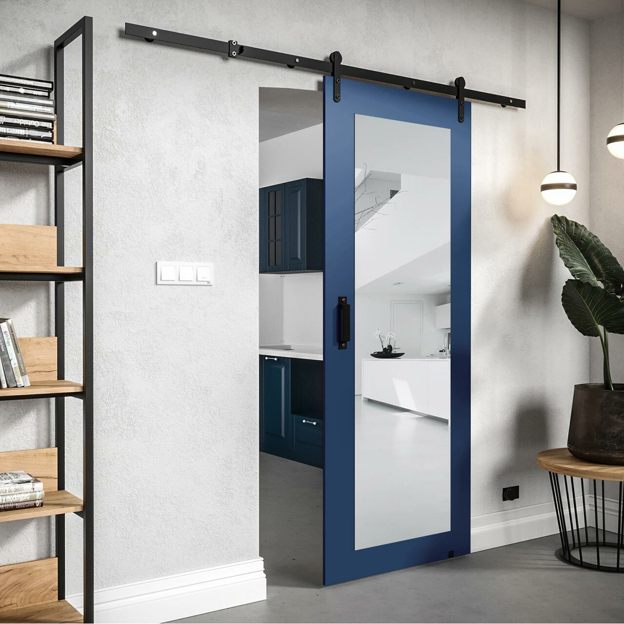 Porte coulissante Hartford 461 (Bleu foncé)