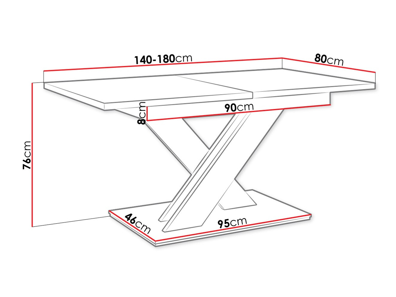 Table Goodyear 103 (Blanc brillant + Sonoma chêne)