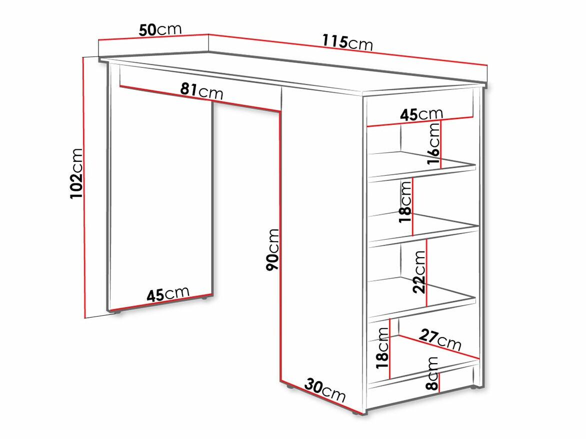 Table de bar Comfivo Cedrus (Chêne Artisan)
