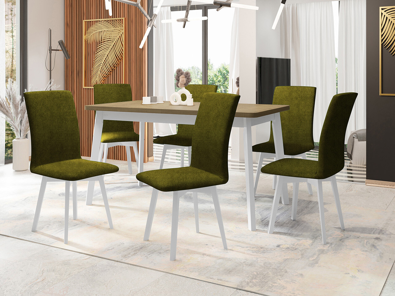 Salle à manger complète Victorville 325 (Blanc)