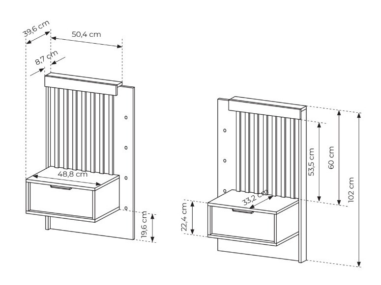 Ensemble de tables de chevet Lusone 105