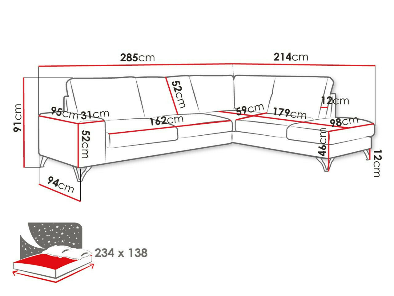 Canapé d'angle ComfiDream Lyrana II (Vogue 16)