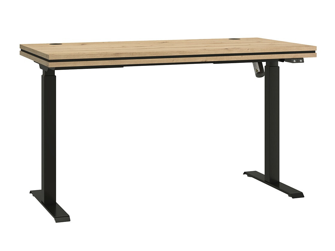 Bureau réglable en hauteur Tucson 170 (Chêne Artisan + Noir mat)