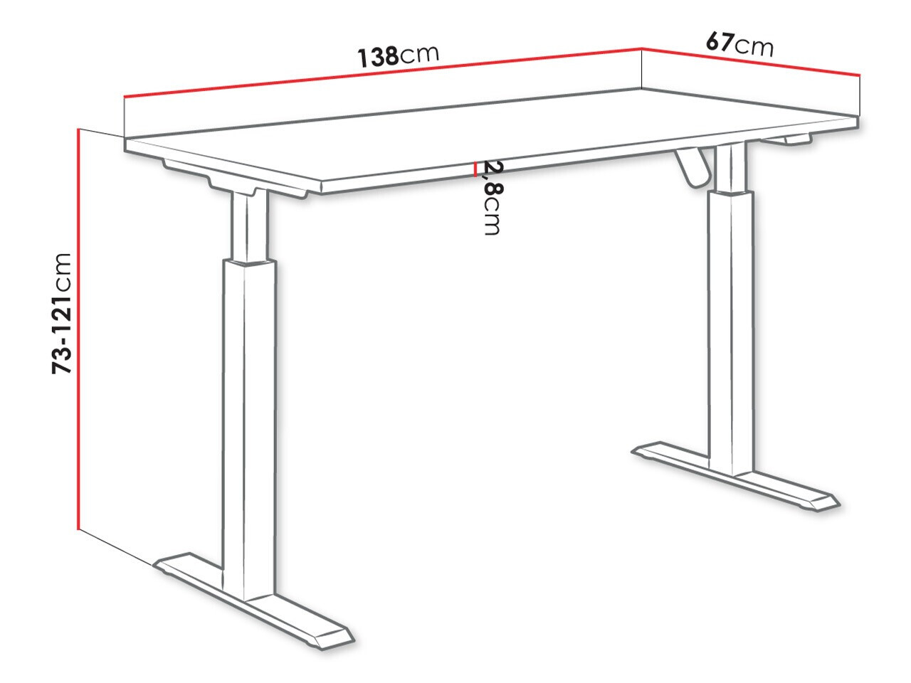 Bureau réglable en hauteur Tucson 171 (Chêne Artisan + Noir mat)