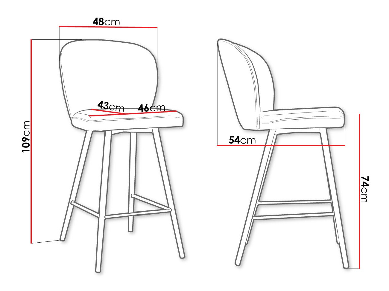 Chaise de bar Jackson 101 (Magic Velvet 2240)