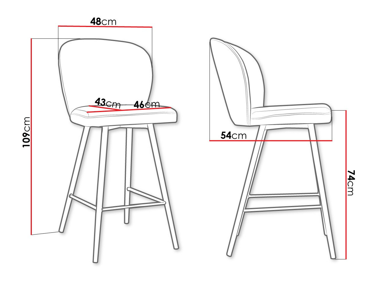 Chaise de bar Jackson 101 (Magic Velvet 2258)