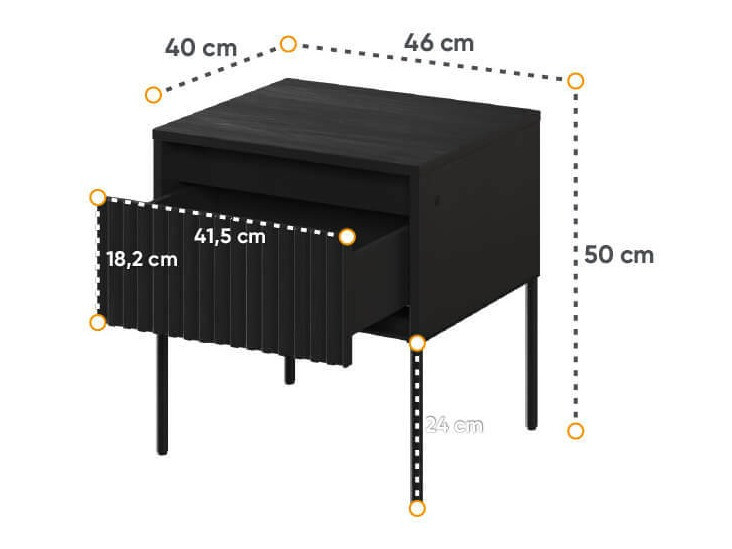 Table de chevet Fernolu 111 (Noir)