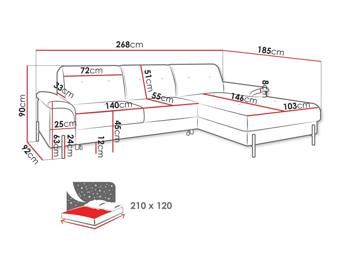 Canapé d'angle Comfivo 133 (Matana 04)