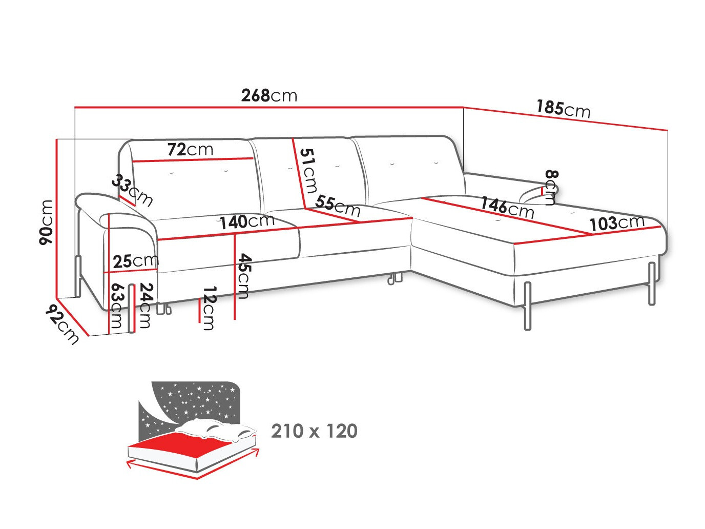 Canapé d'angle Comfivo 133 (Matana 17)