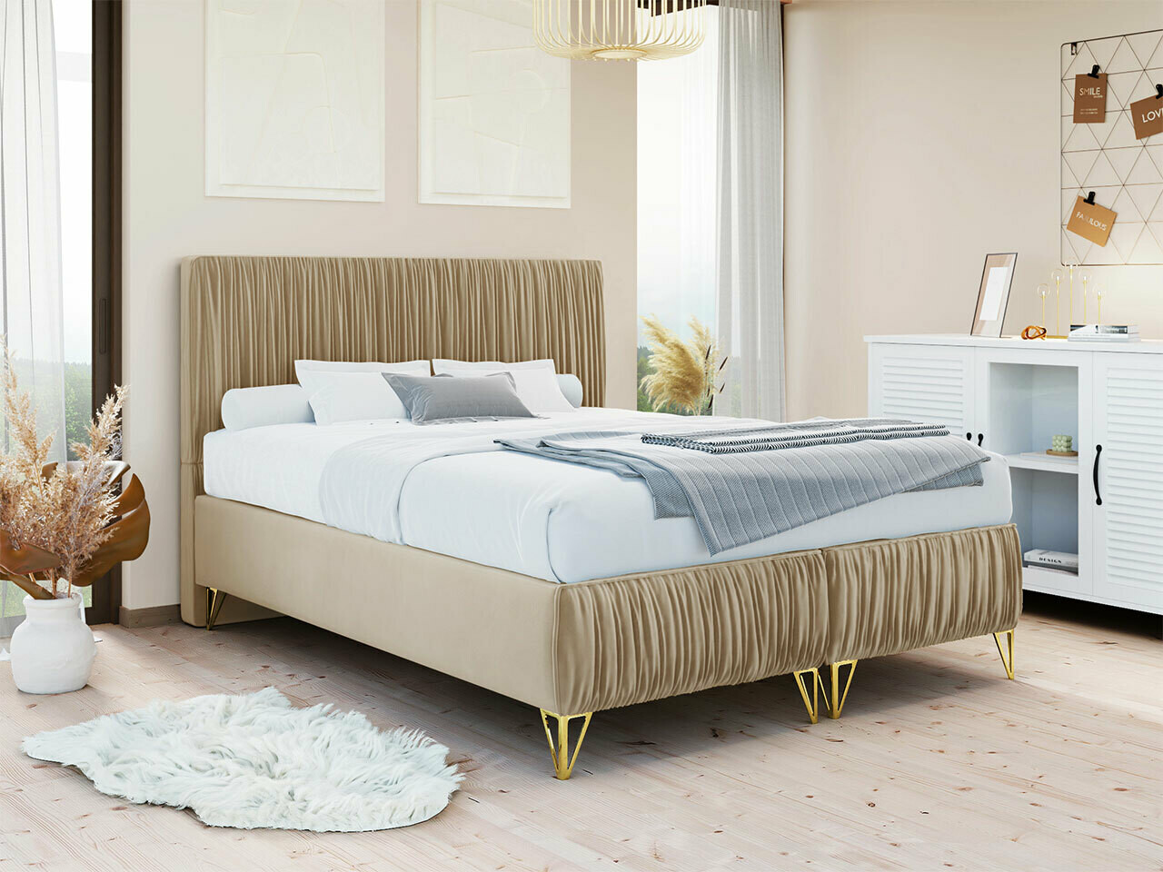 Lit continental Logan 112 (Amor Velvet 4304)