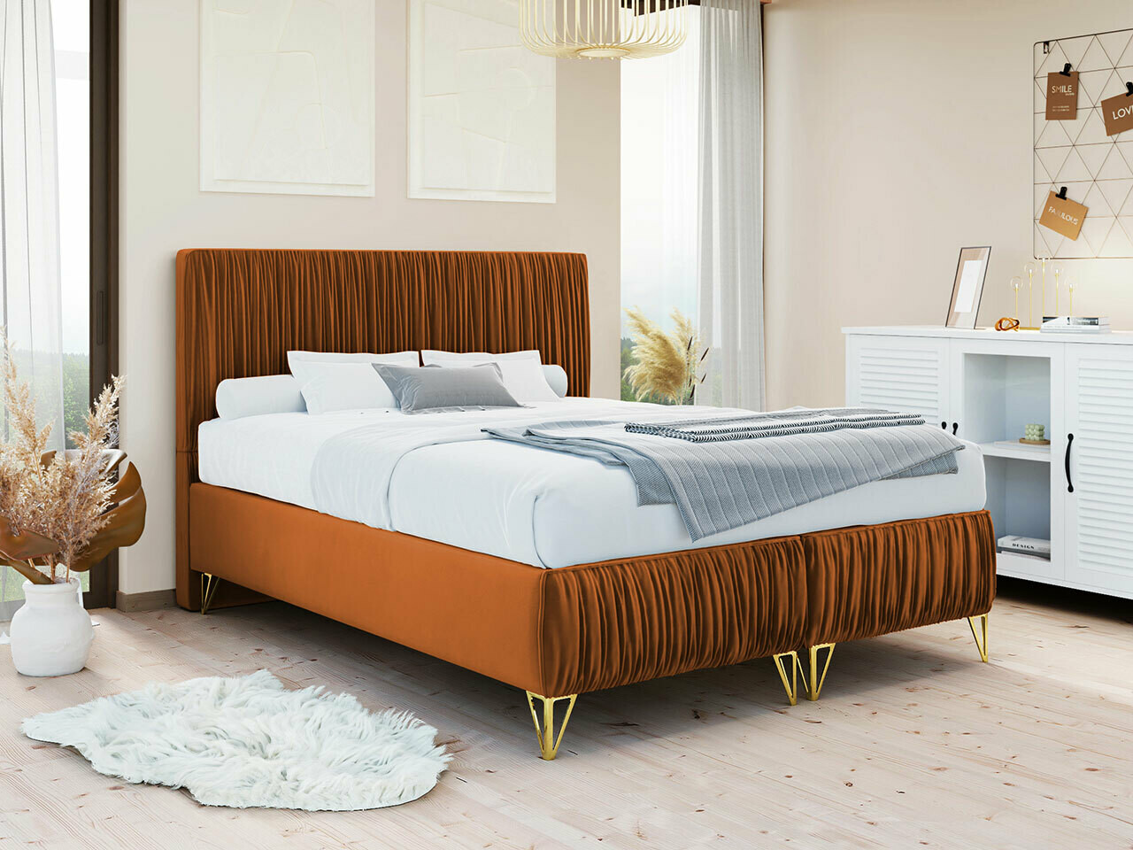 Lit continental Logan 112 (Amor Velvet 4305)