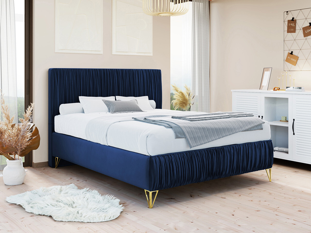 Lit continental Logan 112 (Amor Velvet 4314)