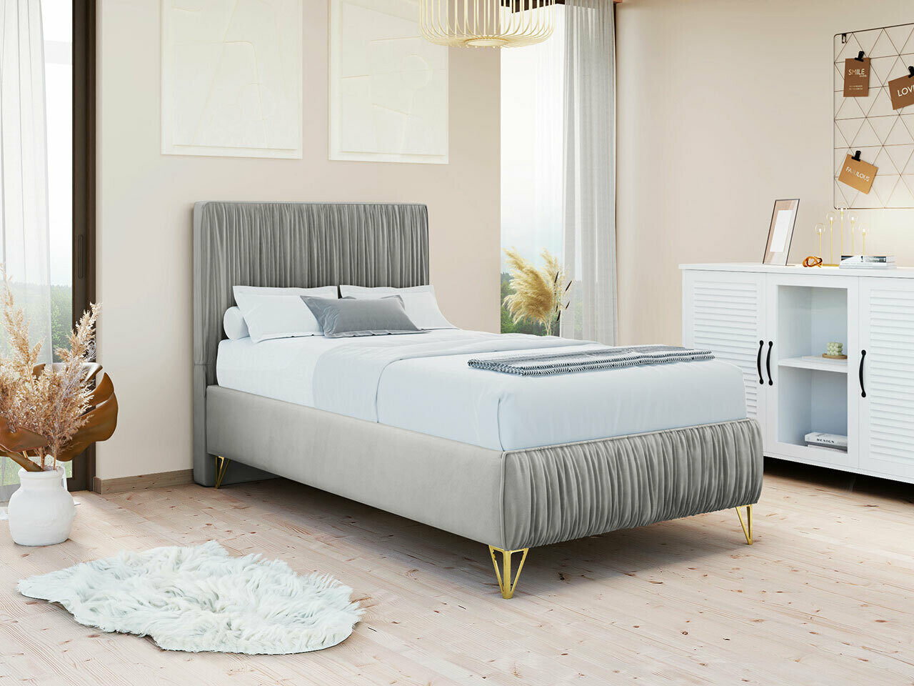 Lit continental Logan 112 (Amor Velvet 4318)