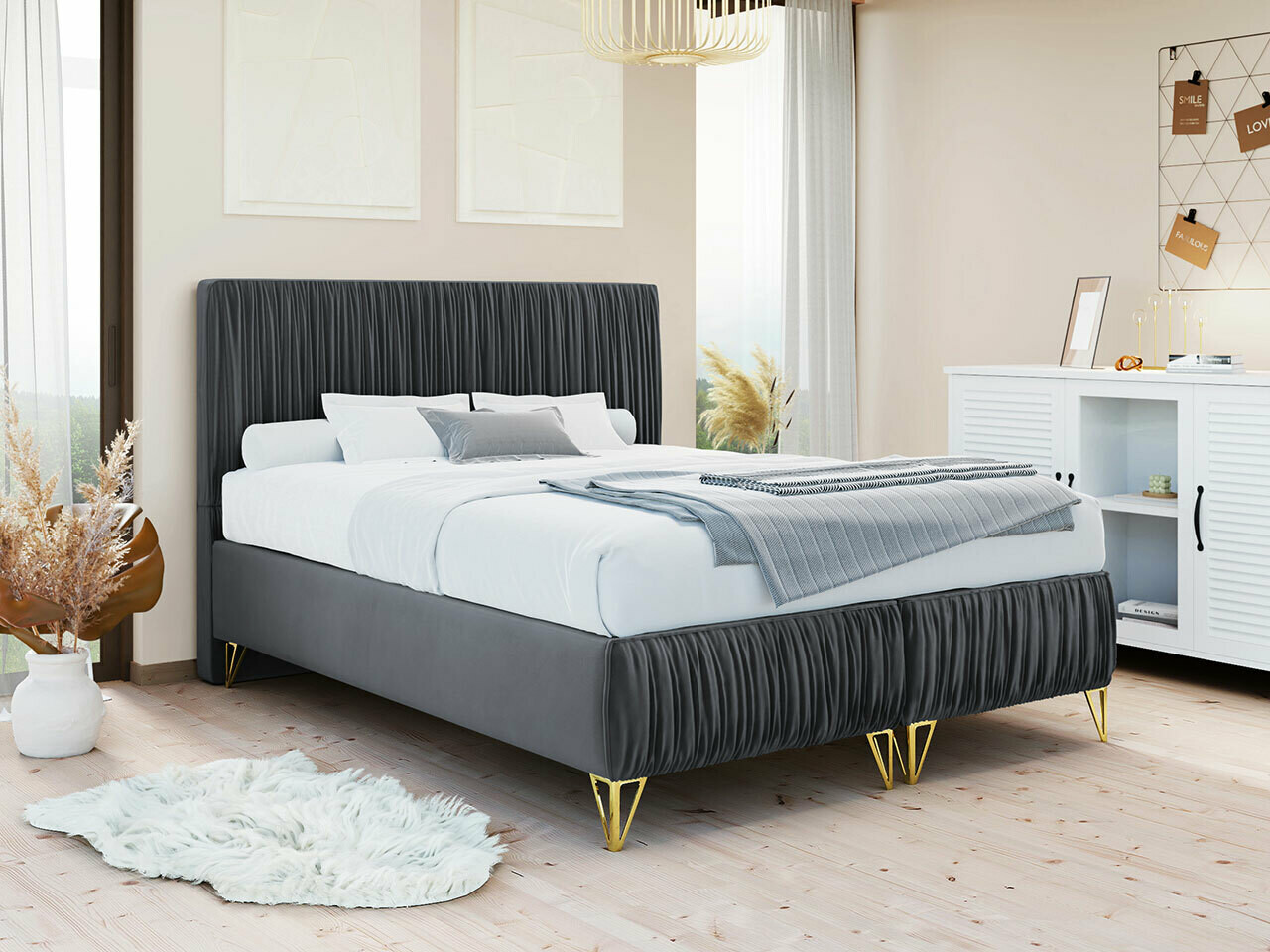 Lit continental Logan 112 (Amor Velvet 4321)