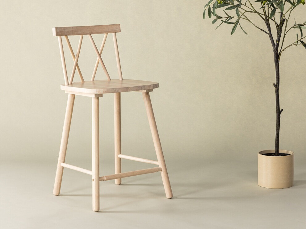 Chaise de bar mi-hauteur Dallas 4202 (Brun clair)