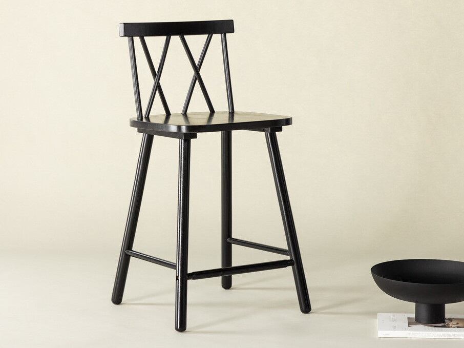Chaise de bar mi-hauteur Dallas 4202 (Noir)