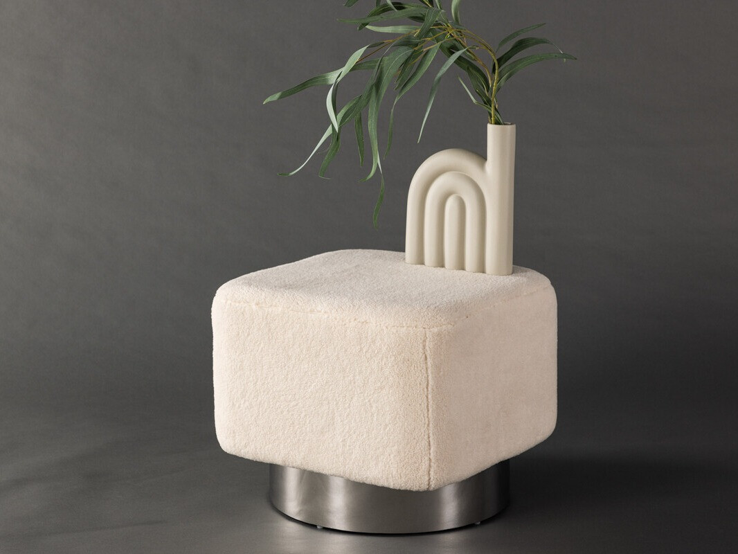 Pouf Dallas 4219 (Brun clair + Argent)