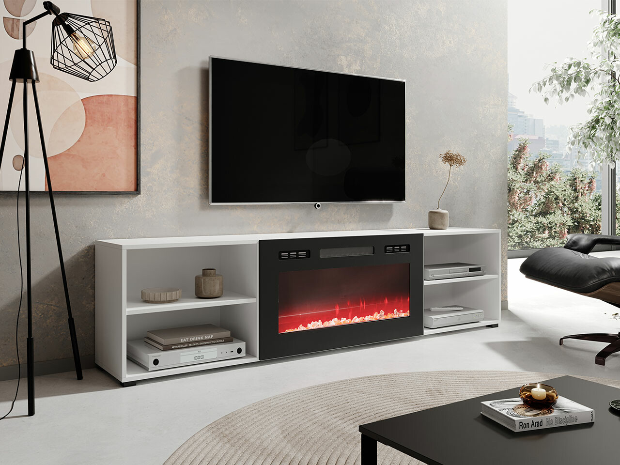 Meuble TV Charlotte 191 (Blanc + Noir)