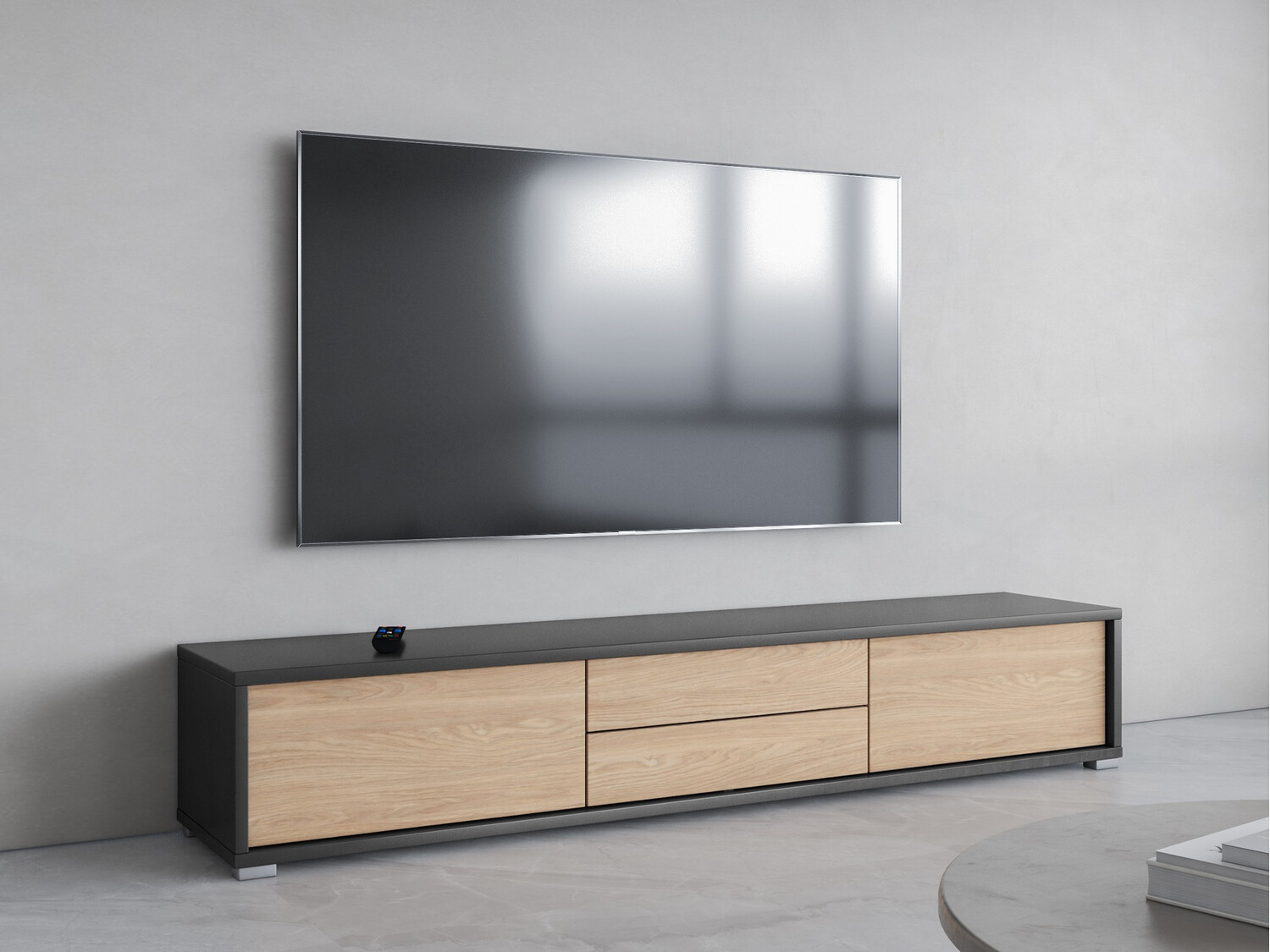 Meuble TV Austin 325 (Anthracite + Chêne)