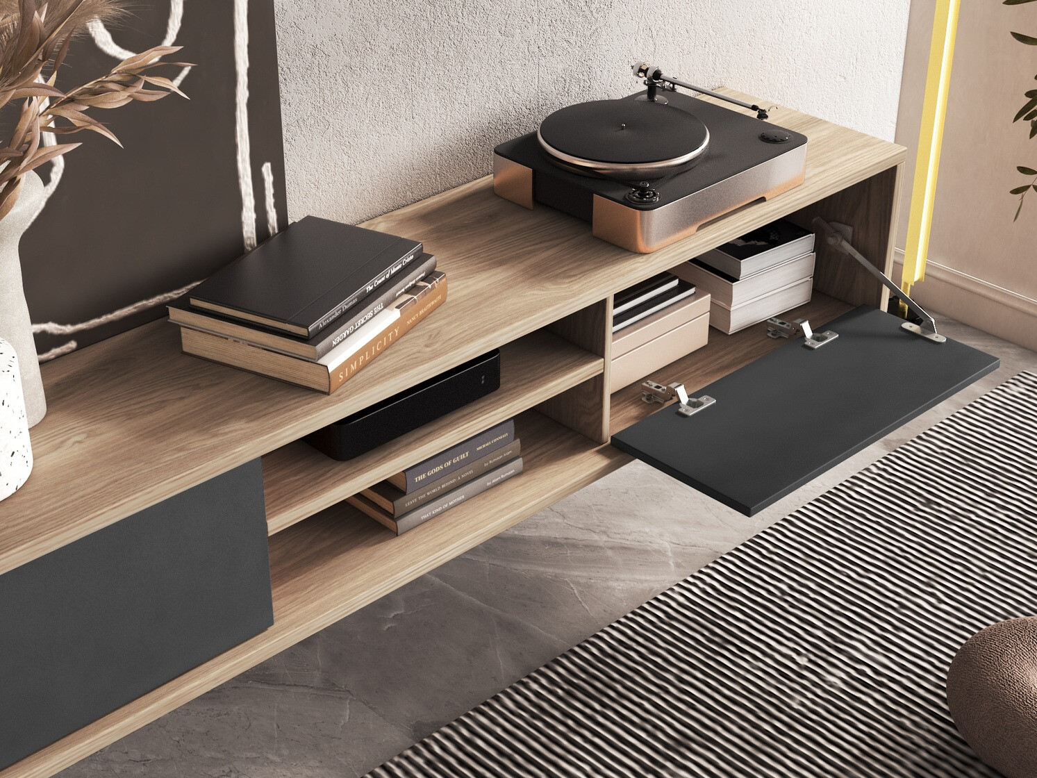 Meuble TV Austin 326 (Chêne + Anthracite)