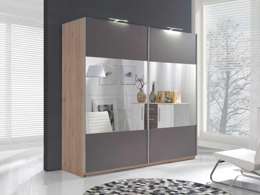 Armoire Murrieta 136 (Chêne de san remo + Gris)