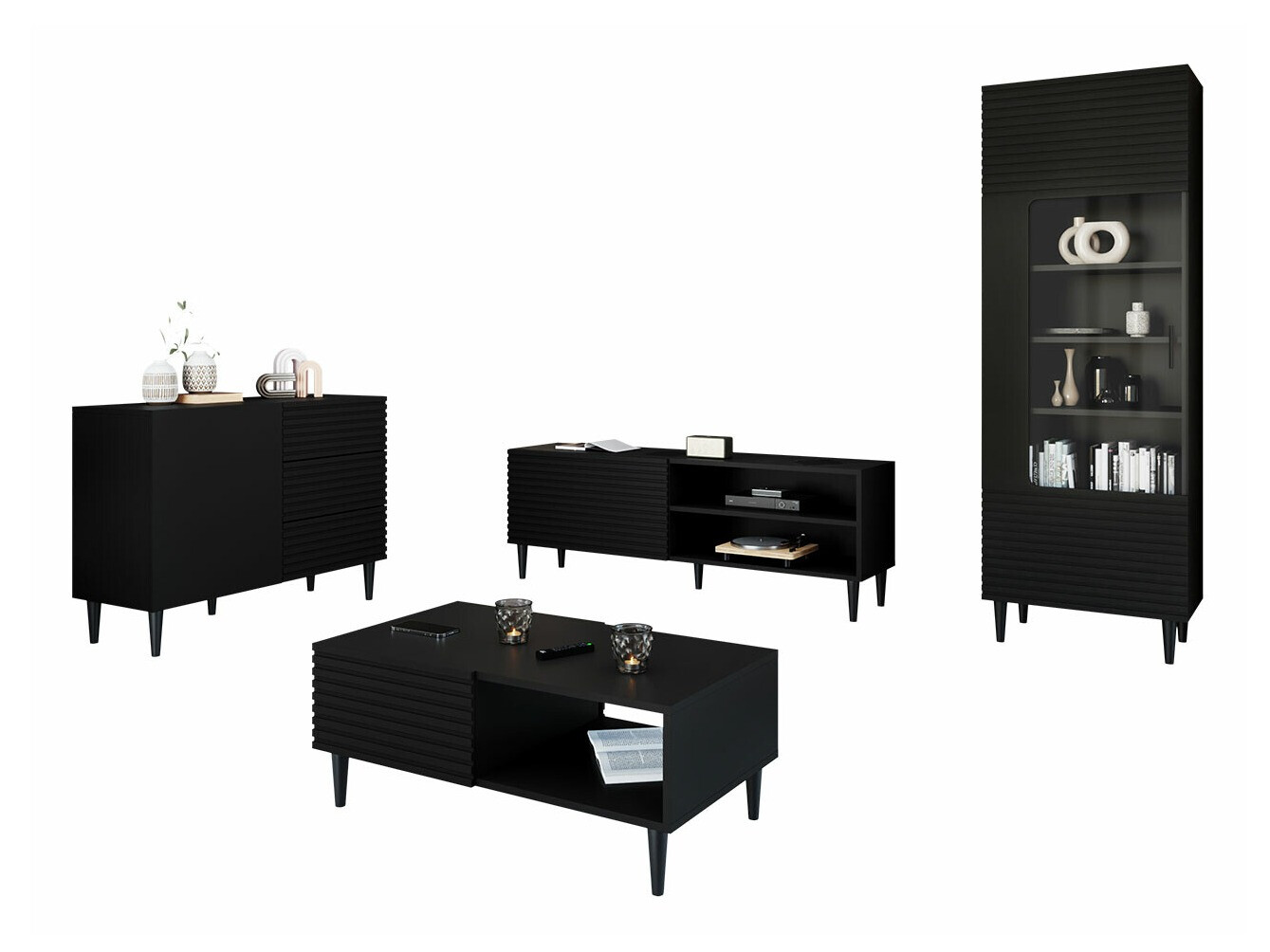 Ensemble de salon Comfivo Mavmono 109 (Noir)