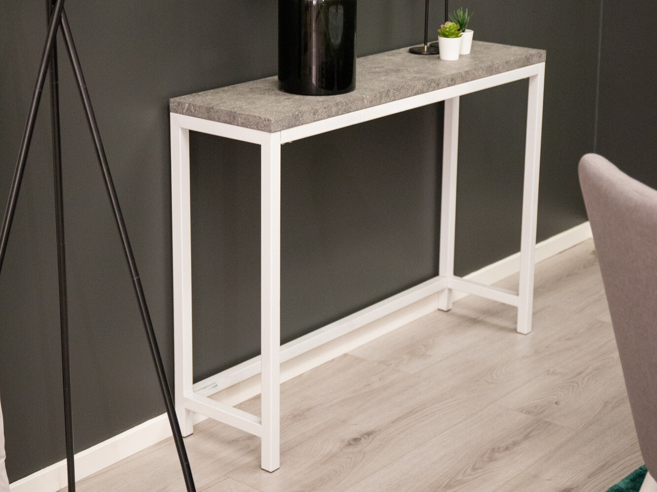 Console Dallas 2468 (Blanc + Béton)